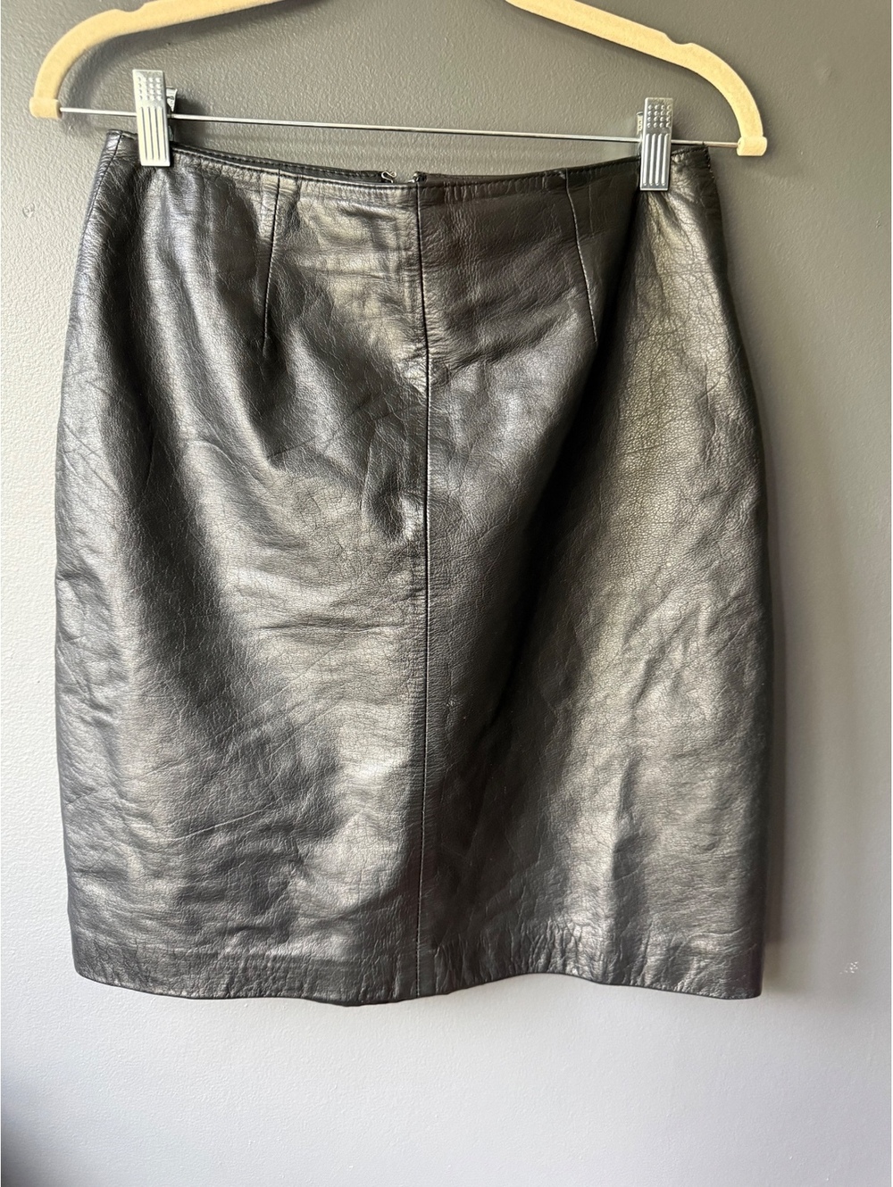 Breckenridge Black Leather Pencil Skirt Size 8